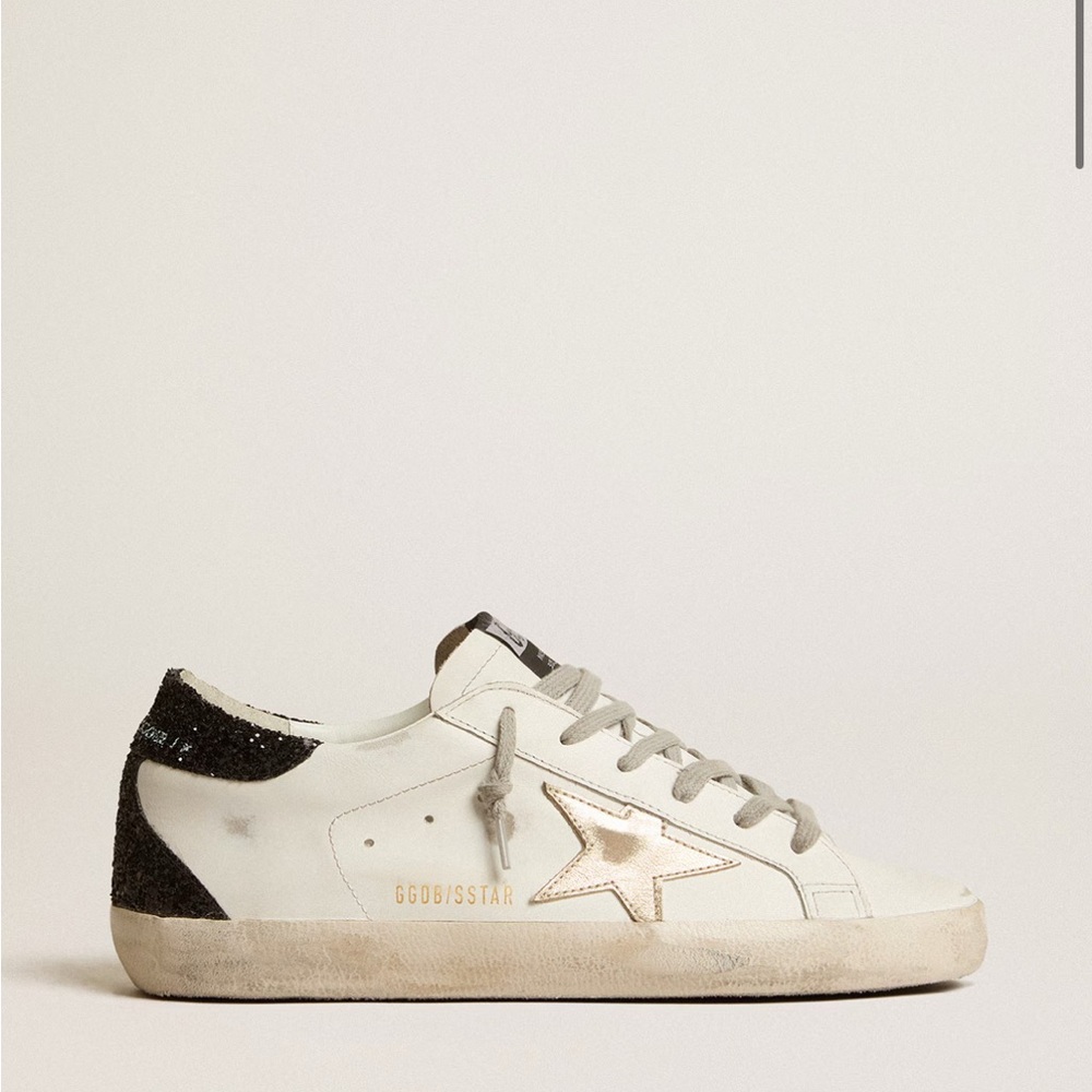 Golden Goose White and Black Star Sneakers
